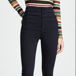 J Brand Natasha in Seriously Black Sky High Skinny Buttonfly Stretch Jean 26